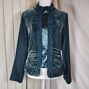 Vintage Sheri Bodell Velvet Jacket Teal Size‎ Small